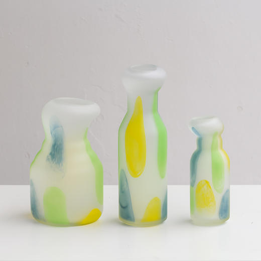 磨砂彩色玻璃花瓶餐桌器皿摆件工艺品 商品图9