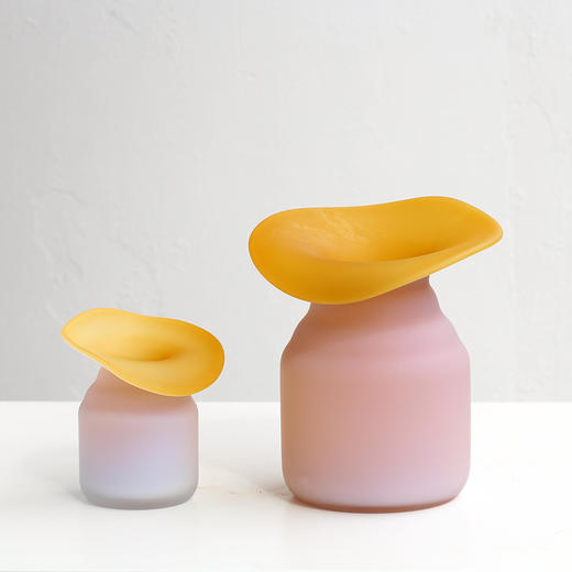 磁粉内琥珀外烤白玻璃花瓶手工生产工艺品摆件 商品图3