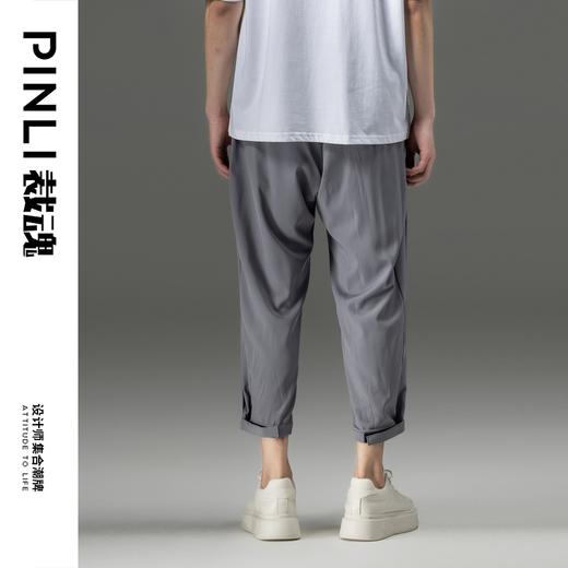 PINLI品立裁魂夏季新款束脚裤薄款百搭休闲九分裤潮牌纯色男裤子BC221117018 商品图2