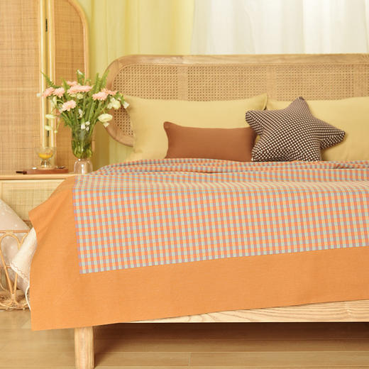 复古渔夫格纹系列床单盖毯纯棉床品 商品图0