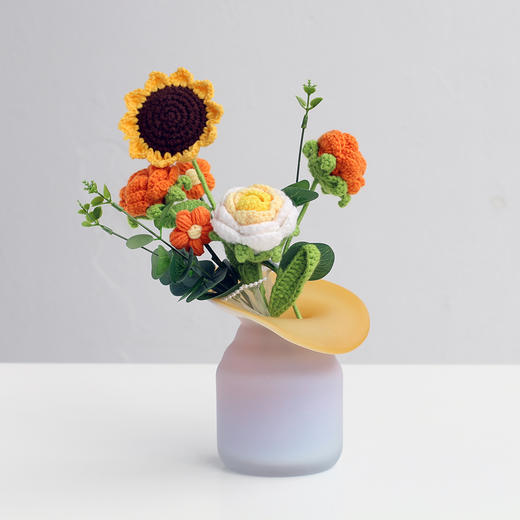 磁粉内琥珀外烤白玻璃花瓶手工生产工艺品摆件 商品图7