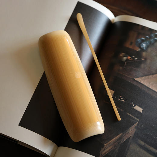 安吉名家玉竹椭圆茶则 中式茶拨两件套 名家手工茶勺精磨镜面 茶室茶道零配 商品图3