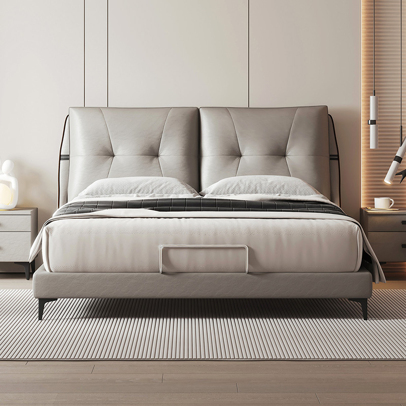 喜梦宝科技布床现代简约布艺床卧室家具北欧主卧软包床