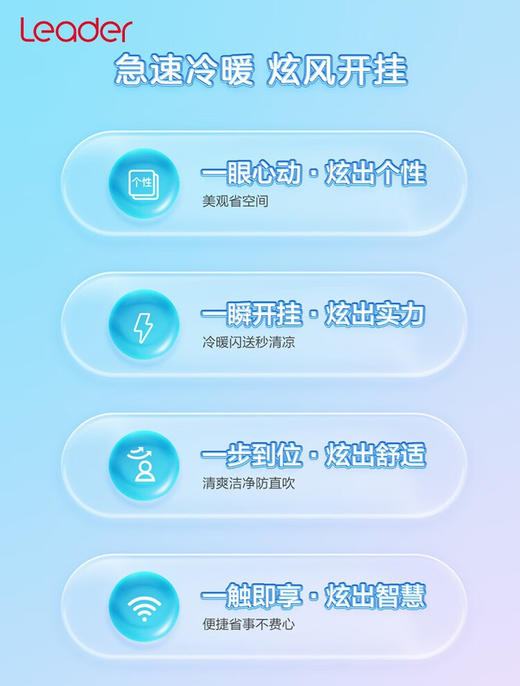 统帅（Leader）海尔空调出品2匹挂机空调壁挂式新能效变频自清洁急速冷暖家用WIFI智控除湿超大送风量以旧换新 KFR-50GW 18MDA81TU1 商品图1