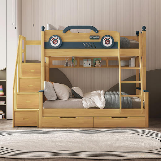 喜梦宝子母床儿童床上下可拆分双层床卡通上下铺 小汽车 商品图0