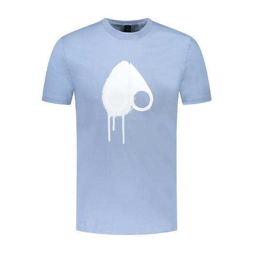 MOOSE KNUCKLES 男士棉质驼鹿指关节徽标印花圆领短袖T恤 蓝色 M12MT717 1100 商品图0