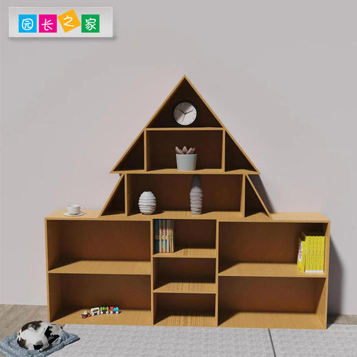坐如松树形书架置物架幼儿园阅读区收纳架生态板落地松树形书架 商品图2