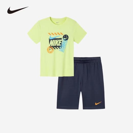 耐克-童衣类（夏）G3小童短袖T/短裤毛呢蓝 商品图0