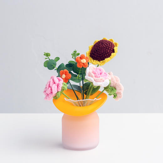 磁粉内琥珀外烤白玻璃花瓶手工生产工艺品摆件 商品图5