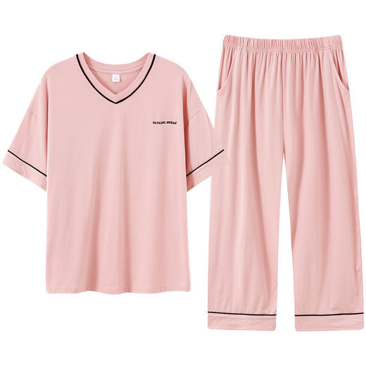 【莫代尔女士睡衣】夏季短袖柔软莫代尔睡衣女 休闲可外穿家居短袖长裤两件套 商品图4