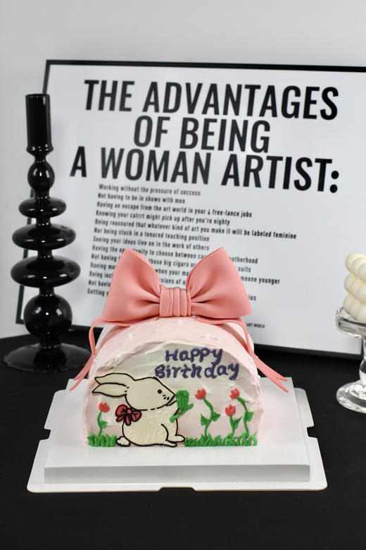 【1467】蝴蝶结献花的兔子 商品图1