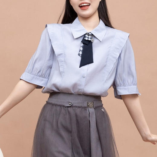 裁缝学苑AQ171 新款短袖荷叶边衬衫纸样衬衣上衣做衣服打版裁剪样 商品图1