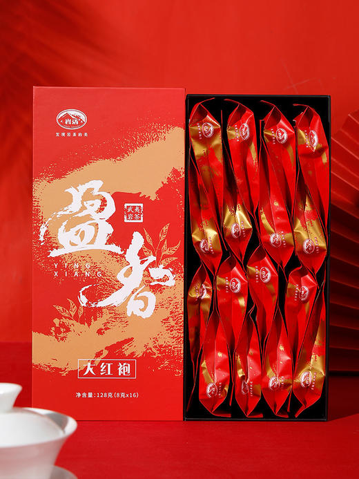 岩语 盈香大红袍 茶叶中火武夷岩茶盒装袋泡128g 商品图1