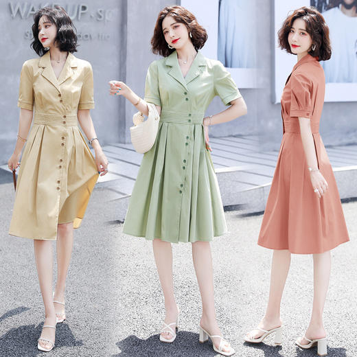 气质优雅，夏收腰显瘦气质西装领连衣裙HR-WS13699 商品图3