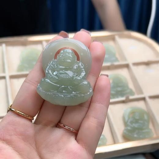 和田玉挂件-水青坐佛 商品图0