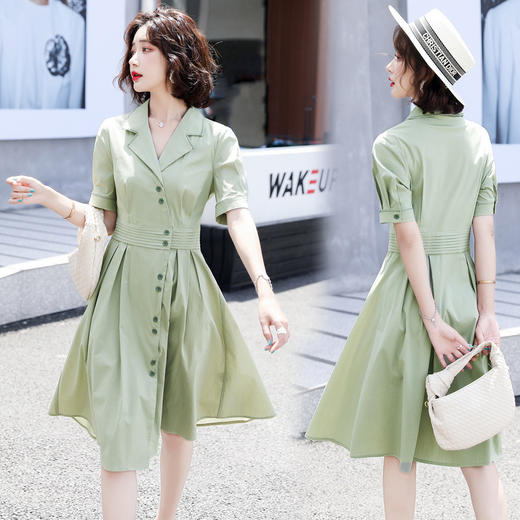 气质优雅，夏收腰显瘦气质西装领连衣裙HR-WS13699 商品图1