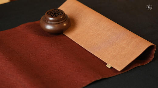 慢蓝短款 双面真丝香云纱茶席 56*35cm 商品图2