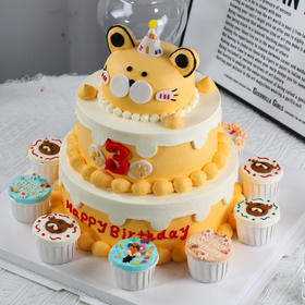 【1471】立体小老虎+10个杯子蛋糕