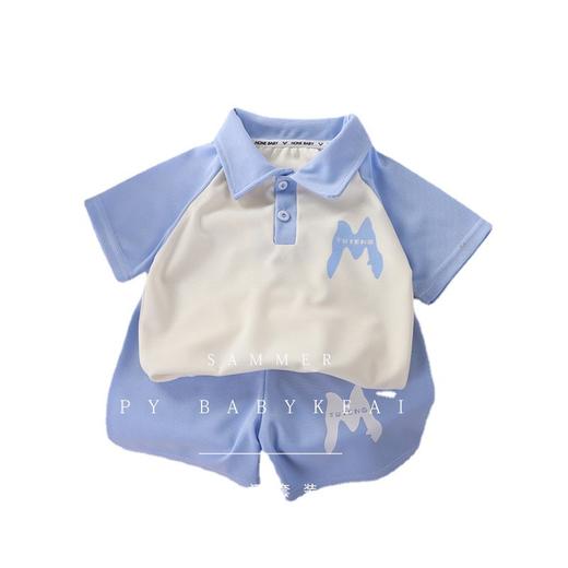 【34.9/套】夏季短袖套装新款女童POLO衫男童t恤套装宝宝洋气上衣童装聚 商品图4