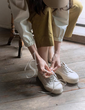 Studio Nicholson  米灰色SHARP低邦帆布鞋