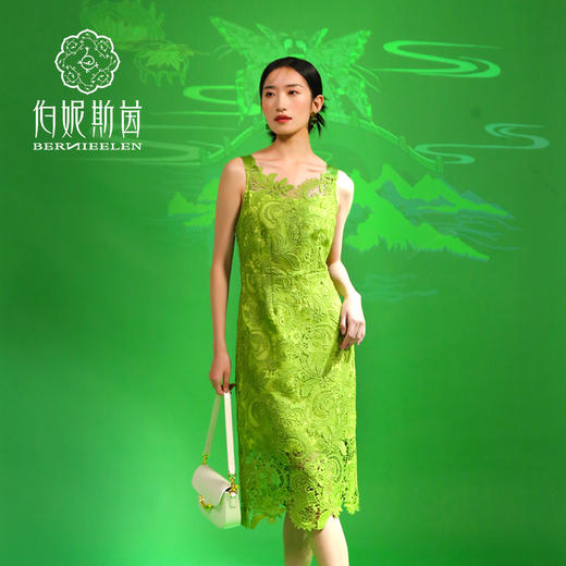 千年情话—梁祝草桥结拜青璨精密刺绣连衣裙2S40026 商品图0