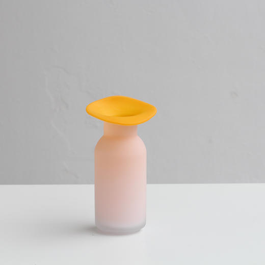 磁粉内桔黄外烤白玻璃花瓶摆件工艺品 商品图9