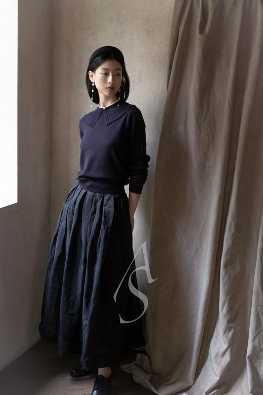 Sophie Buhai  灰褐色/黑色/深蓝色真丝发箍 商品图8