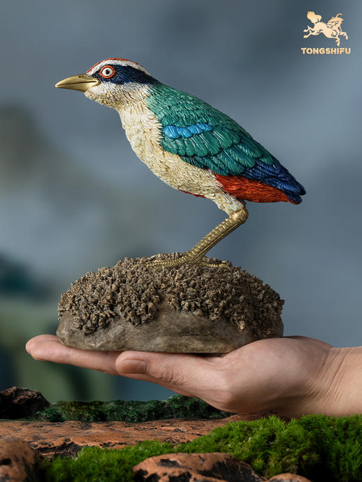 铜师傅 铜摆件《铜师傅百鸟集》之仙八色鸫 家居饰品 桌面摆件 商品图4