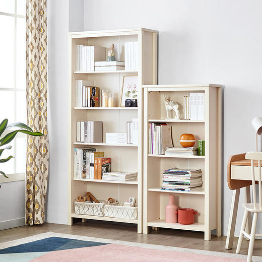 喜梦宝书架落地简约实木书架多层置物组合寓乐工坊 商品图3