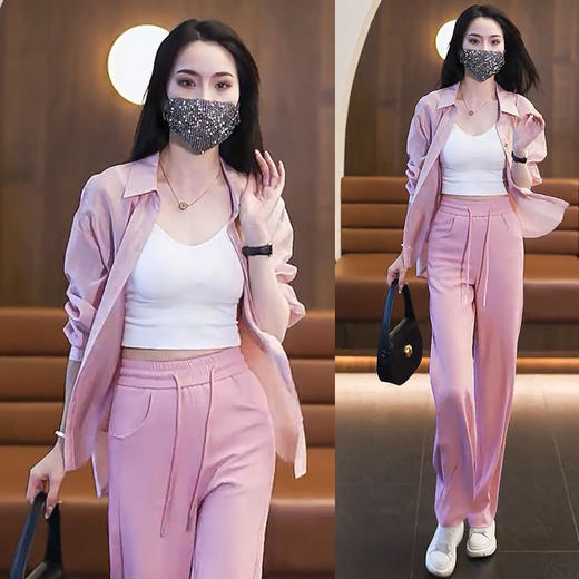 防晒衣女防紫外线夏季防晒薄款冰丝透气防晒透气阔腿裤套装两件套DD 商品图3