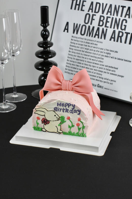 【1467】蝴蝶结献花的兔子 商品图2