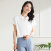 【多色可选】罗蒙夏季轻薄透气微弹力短袖衬衫女士休闲百搭V领短袖衬衣 商品缩略图1