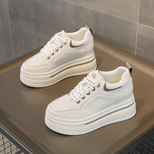 真皮小个子休闲8厘米增高厚底松糕低帮透气鞋LMS7117 商品图6