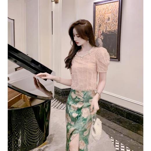 【年终福利，不退不换】    【人鱼泡沫】时尚温婉精致优雅短款上衣女夏季新 商品图2