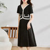 HR WW26599时尚假两件连衣裙收腰显瘦简约中长款裙 商品缩略图1
