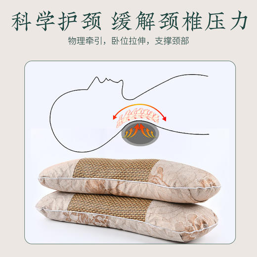 艾草枕头颈椎骨头枕家用办公室冰丝凉感艾草艾绒午睡枕厂家批发 商品图3