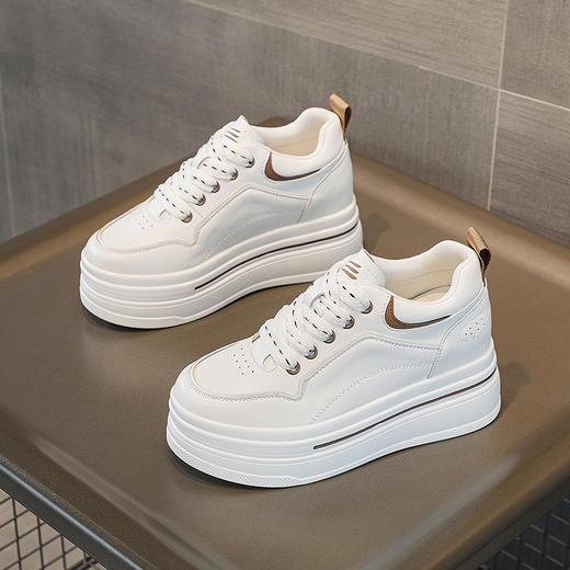 真皮小个子休闲8厘米增高厚底松糕低帮透气鞋LMS7117 商品图7