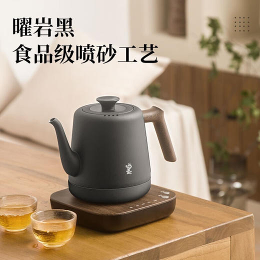 鸣盏｜智能温控 茶艺师级烧水壶恒温电水壶热水壶泡茶烧水壶磨砂工艺专茶专温茶艺师级泡茶壶 MZ152A黑色 商品图8