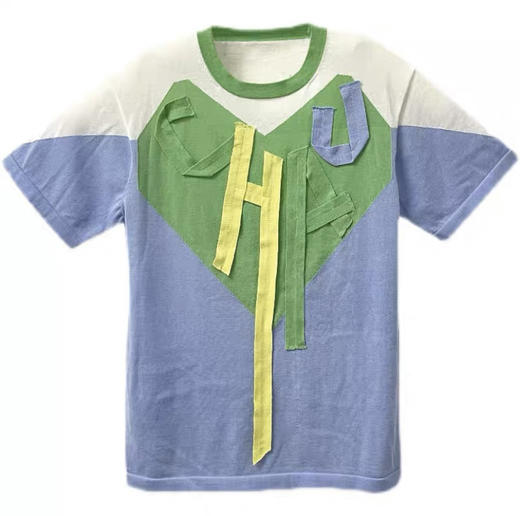 拼贴图案针织长T恤 商品图2