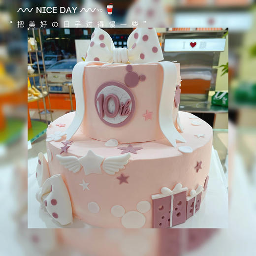 双层粉色波点蝴蝶结（需提前一天预定）（下单时备注几岁） 商品图0