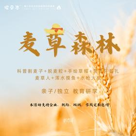 孩子志 | 麦草森林 独立/亲子 农趣教育旅行，科普、割麦子、脱麦粒、手绘草帽、营养午餐、扎麦草人、浑水摸鱼、水枪大战...