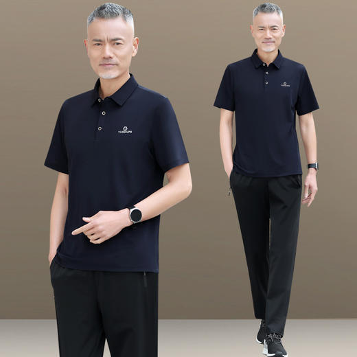 中老年休闲运动服男夏天冰丝短袖套装（货号 SP59777） 商品图2