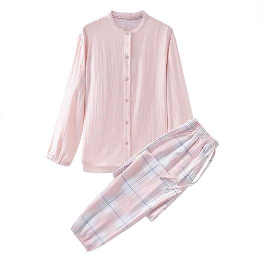 【新品上市】【国潮家居服】国潮风家居服纯棉双层纱情侣家居服全棉睡衣套装立领 商品图2