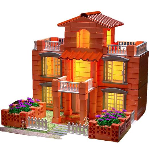 【升级带灯可种植小小泥瓦匠】高配版水溶再用多可多次搭建小小泥瓦匠diy手工造盖房子建筑师砌墙砖块水泥小屋男孩玩具儿童节礼物 商品图4