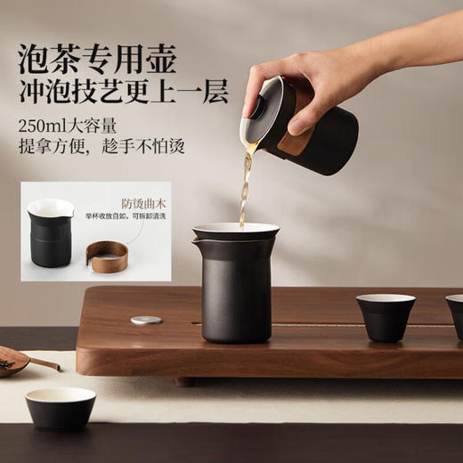 鸣盏｜十件套 德化整套茶具 家用 办公茶盘陶瓷泡茶壶 MZ-8011 功夫茶具套装 商品图3