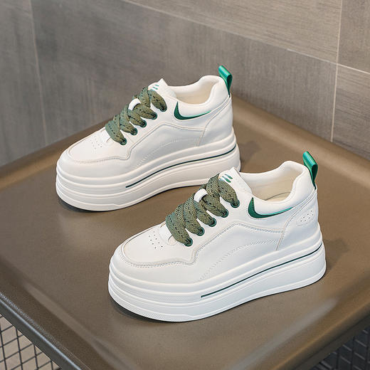 真皮小个子休闲8厘米增高厚底松糕低帮透气鞋LMS7117 商品图5