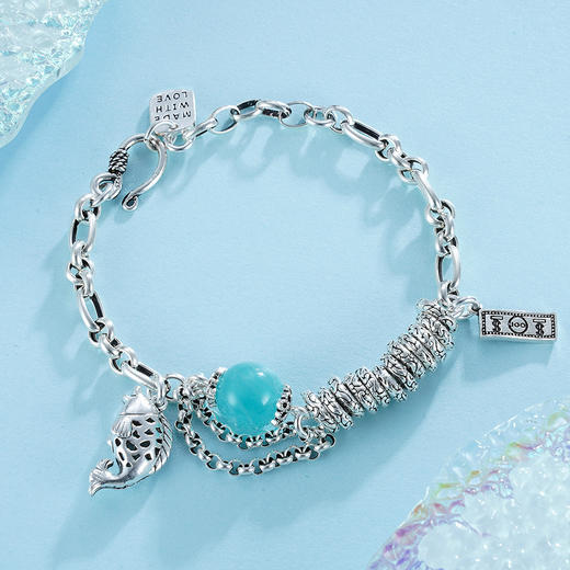 子佩集S925银串珠复古手链【TSB0001-7】天河石手链2305 商品图0