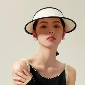 小香风防晒帽 CMS 颗里 防紫外线空顶时尚遮阳帽