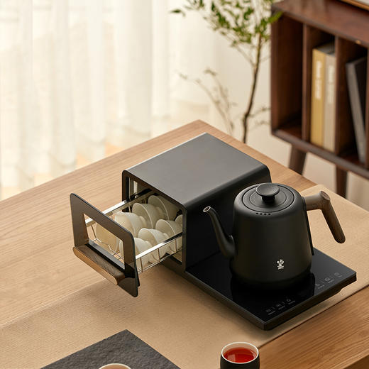 鸣盏｜紫外线杀菌烘干一体底部上水壶多段控温烧水壶 全自动上水电水壶 MZ151A嵌入茶盘370*200 商品图2