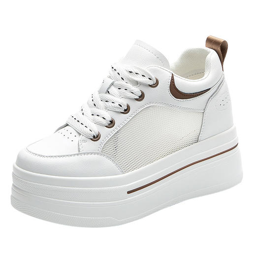 真皮小个子休闲8厘米增高厚底松糕低帮透气鞋LMS7117 商品图4